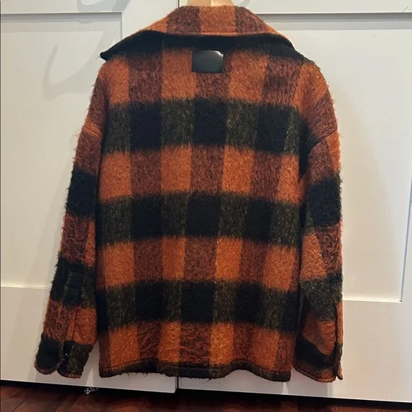 Anine Bing Orange and Black Plaid Jacket - Picture 5 of 11
